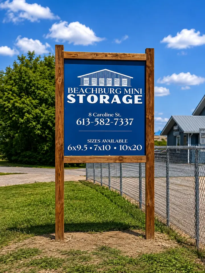 Beachburg Mini Storage roadside sign